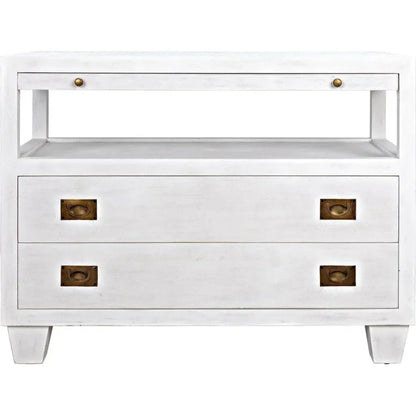 2 - Drawer Wood Rectangle Side Table Sliding Tray - LOOMLAN - Noir - Side Tables