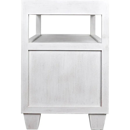 2 - Drawer Wood Rectangle Side Table Sliding Tray - LOOMLAN - Noir - Side Tables