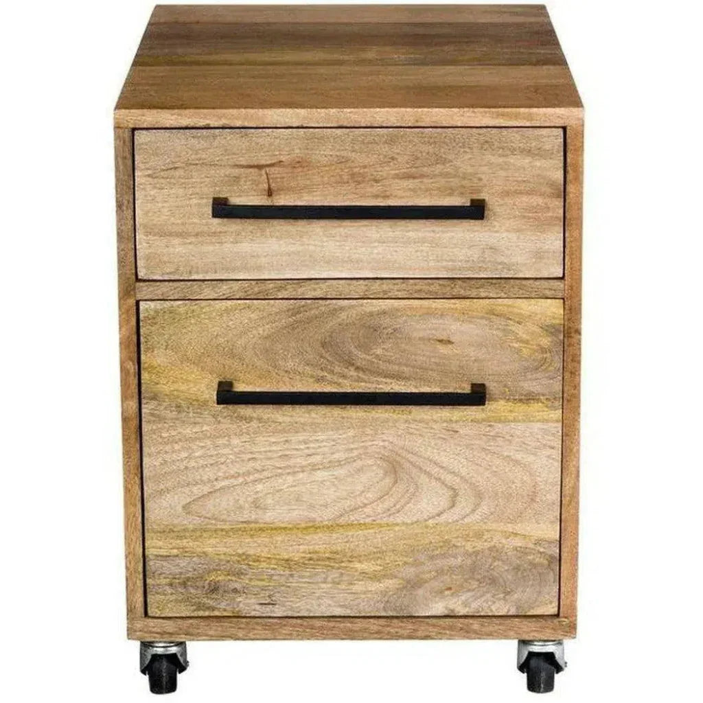 20 Inch Mobile Pedestal Natural Scandinavian - LOOMLAN - Moe's Home - Side Tables