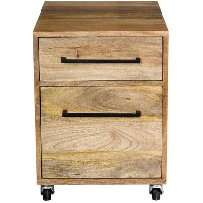 20 Inch Mobile Pedestal Natural Scandinavian - LOOMLAN - Moe's Home - Side Tables