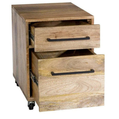 20 Inch Mobile Pedestal Natural Scandinavian - LOOMLAN - Moe's Home - Side Tables