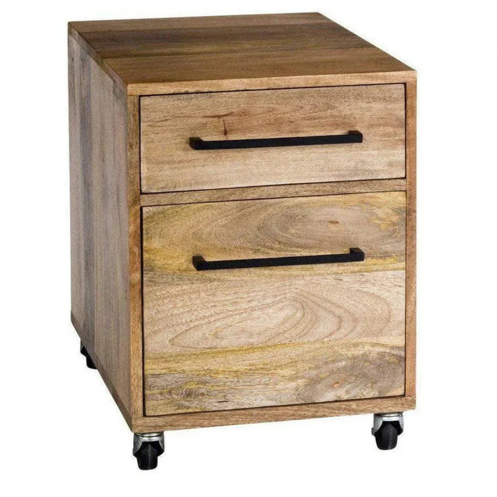 20 Inch Mobile Pedestal Natural Scandinavian - LOOMLAN - Moe's Home - Side Tables