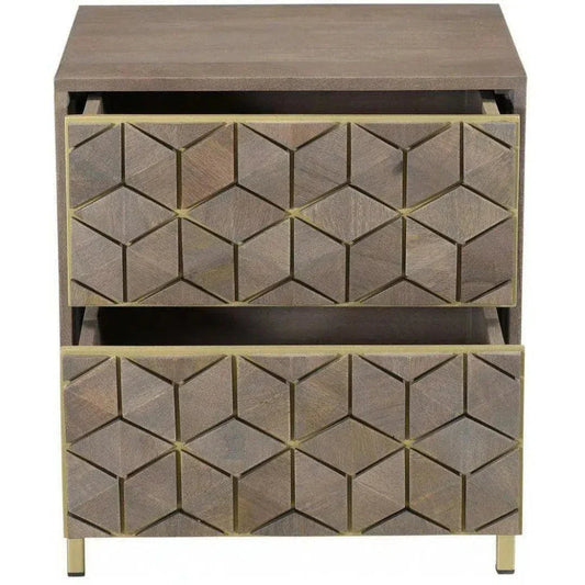 20 Inch Nightstand Grey Art Deco - LOOMLAN - Moe's Home - Nightstands