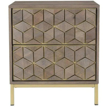 20 Inch Nightstand Grey Art Deco - LOOMLAN - Moe's Home - Nightstands