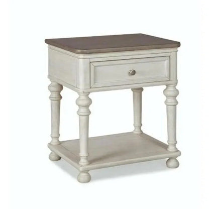 20" White Two - Tone Wooden Nightstand - LOOMLAN - Panama Jack - Nightstands