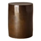 20 in. Cylinder Ceramic Outdoor Garden Stool-Garden Stools-Emissary-Mocha Pearl-LOOMLAN