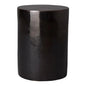 20 in. Cylinder Ceramic Outdoor Garden Stool-Garden Stools-Emissary-Metallic-LOOMLAN