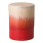 20 in. Cylinder Ceramic Outdoor Garden Stool-Garden Stools-Emissary-Red Cascade-LOOMLAN