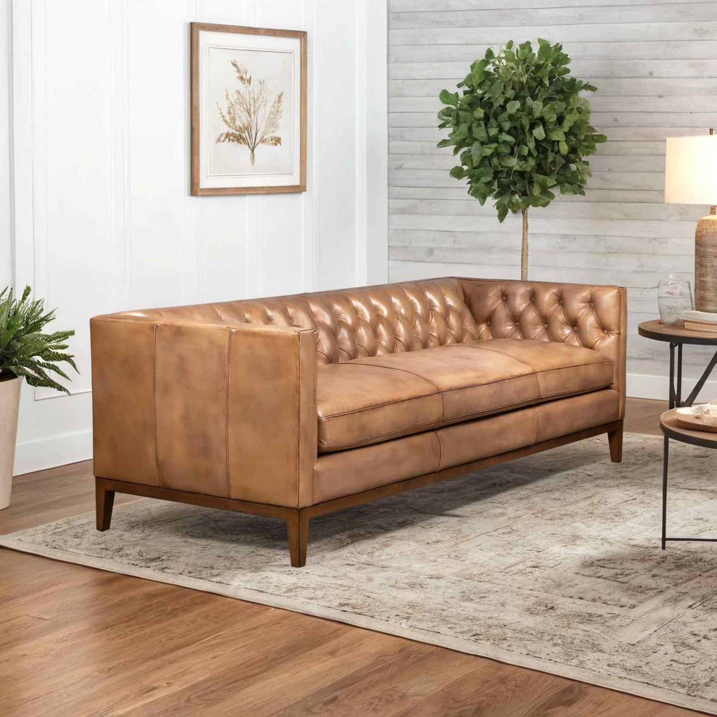Clara Elegant Style Leather Sofa