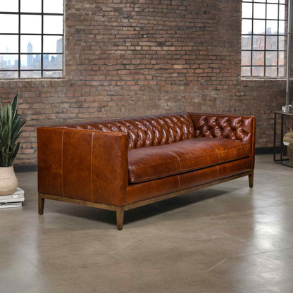Clara Elegant Style Leather Sofa