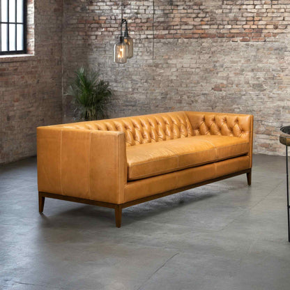 Clara Elegant Style Leather Sofa