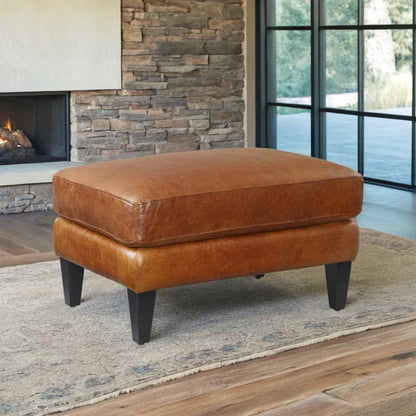 Jane Classical Design Leather Ottoman