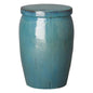 21 in. Drum Too Ceramic Outdoor Garden Stool-Garden Stools-Emissary-Teal-LOOMLAN