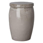21 in. Drum Too Ceramic Outdoor Garden Stool-Garden Stools-Emissary-Gray-LOOMLAN