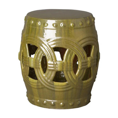 21 in. Eternity Ceramic Outdoor Garden Stool-Garden Stools-Emissary-LOOMLAN