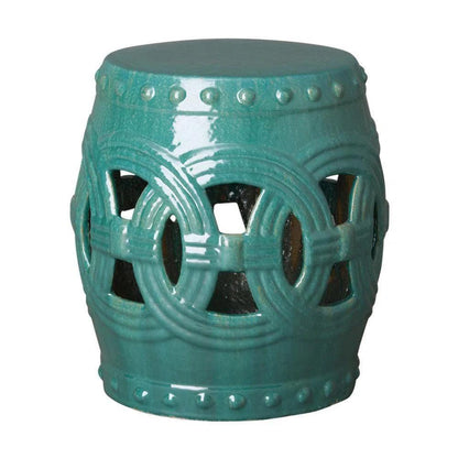 21 in. Eternity Ceramic Outdoor Garden Stool-Garden Stools-Emissary-LOOMLAN