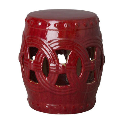 21 in. Eternity Ceramic Outdoor Garden Stool-Garden Stools-Emissary-LOOMLAN