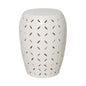 21 in. Lattice Outdoor Decorative Garden Stool-Garden Stools-Emissary-White-LOOMLAN