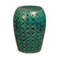 21 in. Lattice Outdoor Decorative Garden Stool-Garden Stools-Emissary-Green-LOOMLAN