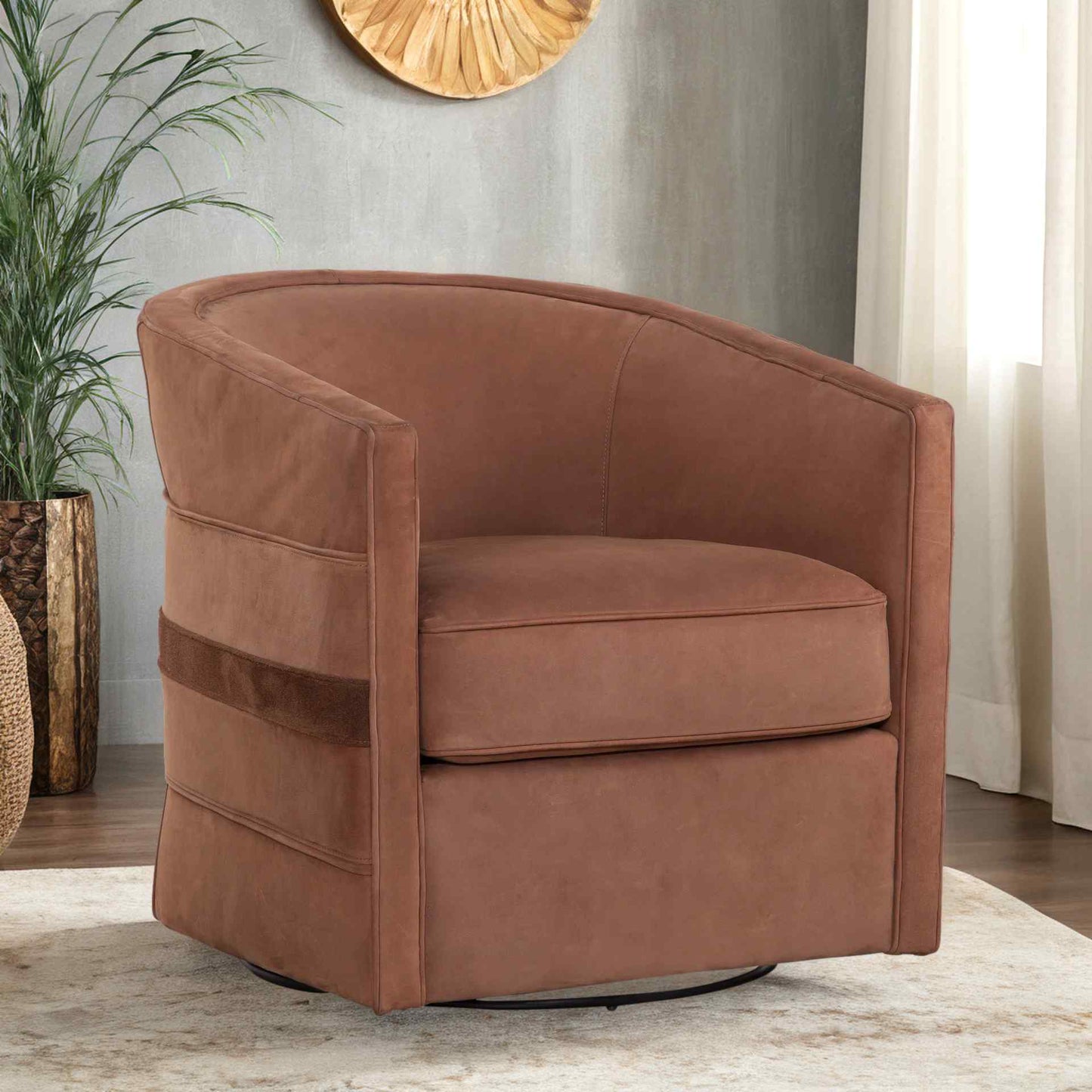 Everlea Leather Comfort Swivel Chair