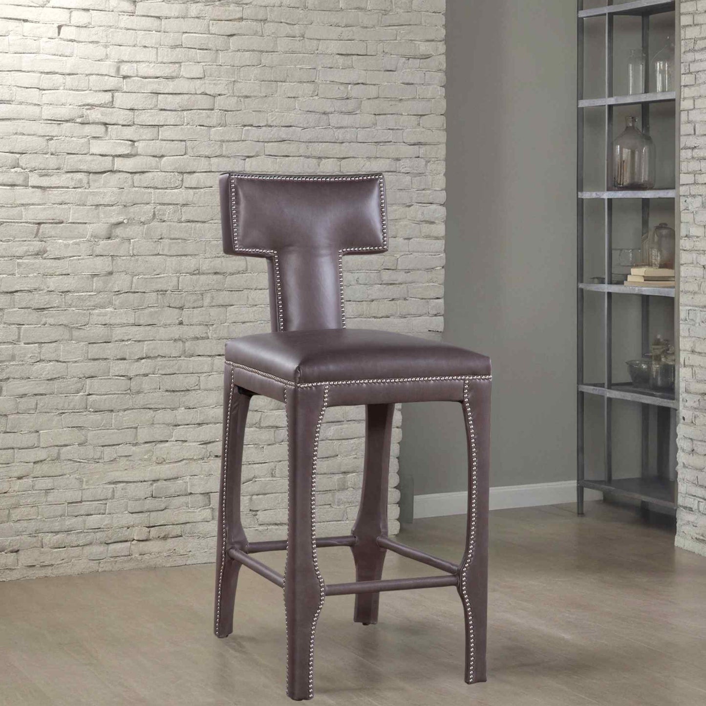 Paris Top Grain Leather Barstool