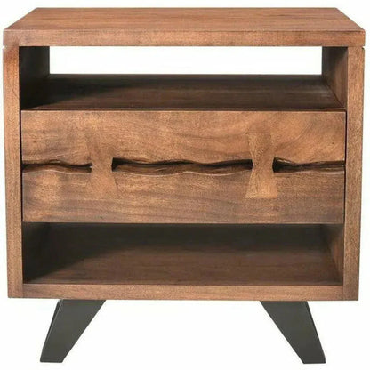21.5 Inch Nightstand Brown Industrial - LOOMLAN - Moe's Home - Nightstands