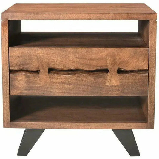 21.5 Inch Nightstand Brown Industrial - LOOMLAN - Moe's Home - Nightstands