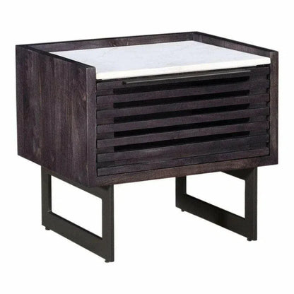 22 Inch Nightstand Dark Grey Contemporary - LOOMLAN - Moe's Home - Nightstands
