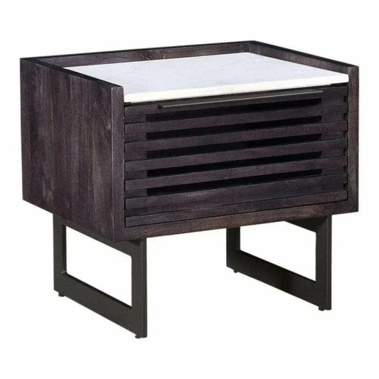 22 Inch Nightstand Dark Grey Contemporary - LOOMLAN - Moe's Home - Nightstands