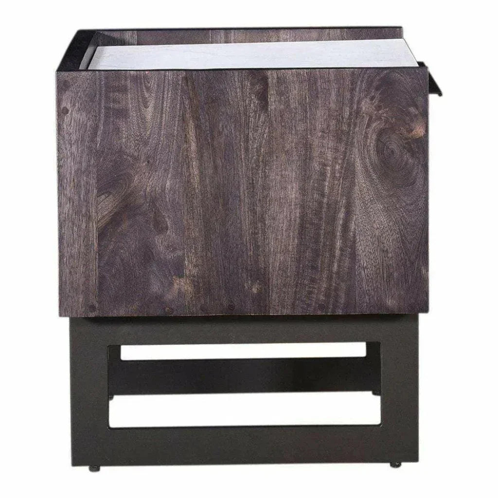 22 Inch Nightstand Dark Grey Contemporary - LOOMLAN - Moe's Home - Nightstands