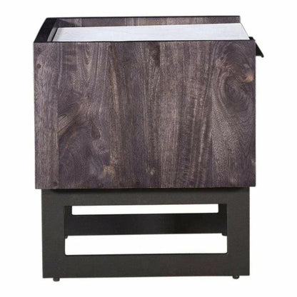 22 Inch Nightstand Dark Grey Contemporary - LOOMLAN - Moe's Home - Nightstands