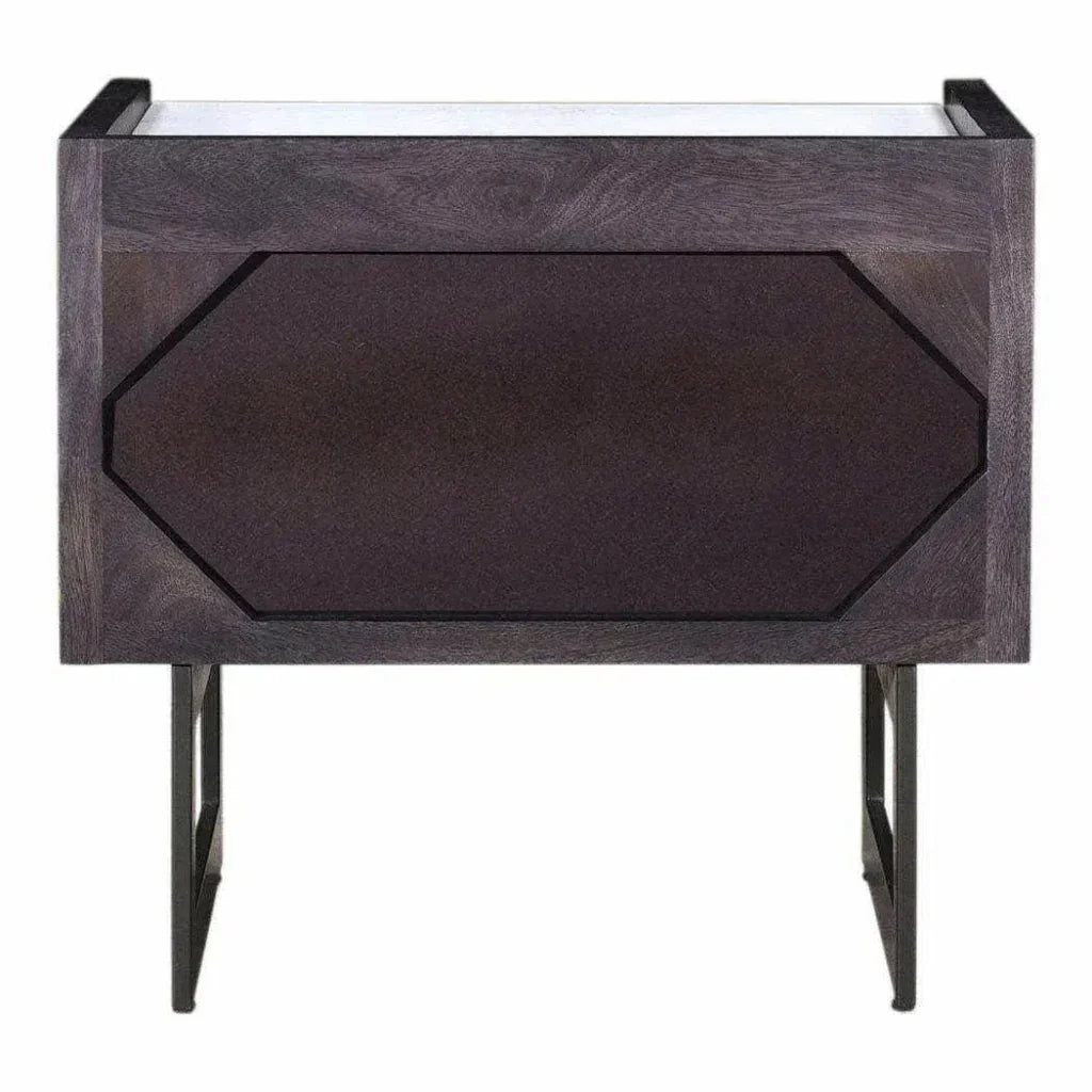 22 Inch Nightstand Dark Grey Contemporary - LOOMLAN - Moe's Home - Nightstands