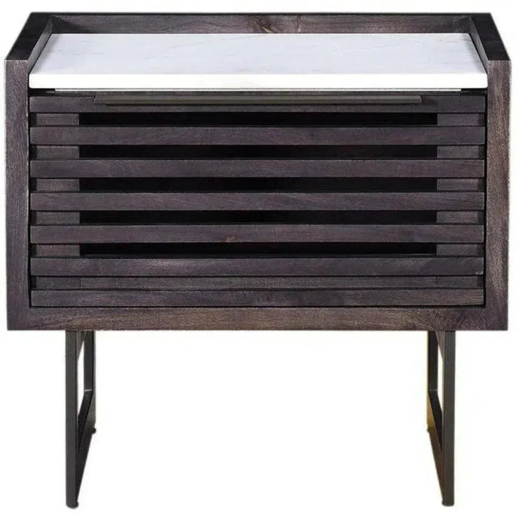 22 Inch Nightstand Dark Grey Contemporary - LOOMLAN - Moe's Home - Nightstands