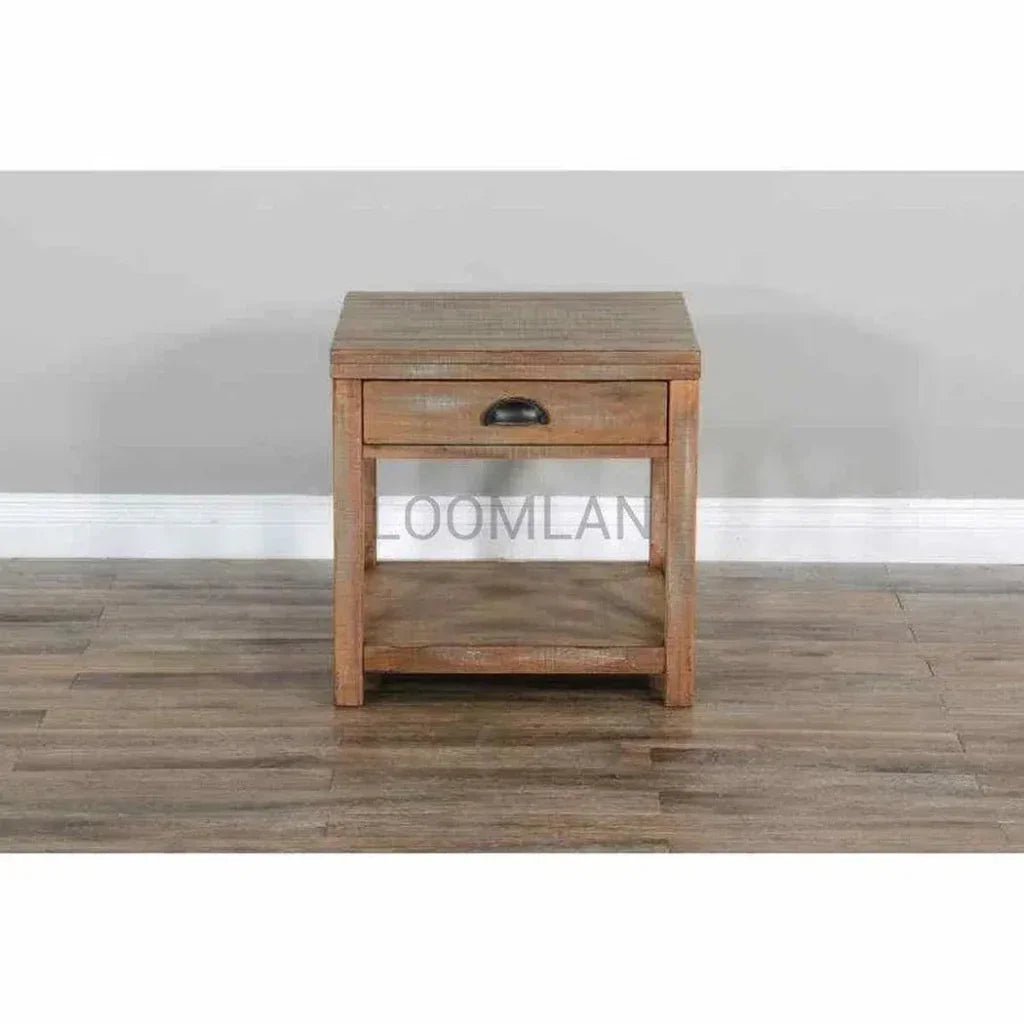 22" Square Durango Wood Accent End Side able - LOOMLAN - Sunny D - Side Tables