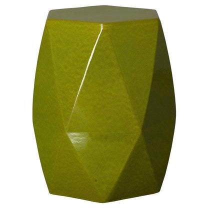 22 in. Brilliant Matrix Ceramic Garden Stool-Garden Stools-Emissary-Green-LOOMLAN