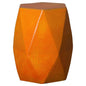 22 in. Brilliant Matrix Ceramic Garden Stool-Garden Stools-Emissary-Bright Orange-LOOMLAN