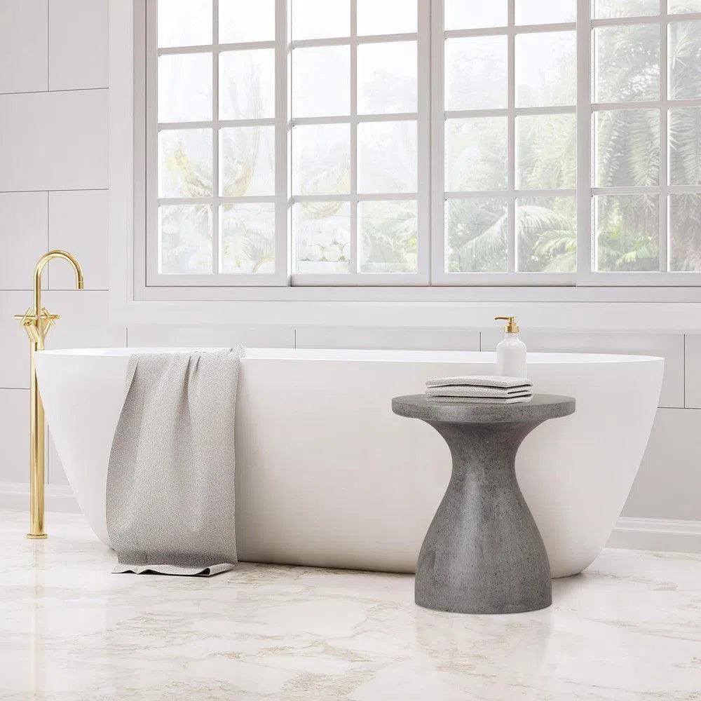 22 in. Caemen Teardrop Terrazzo Outdoor Garden Stool-Garden Stools-Emissary-LOOMLAN