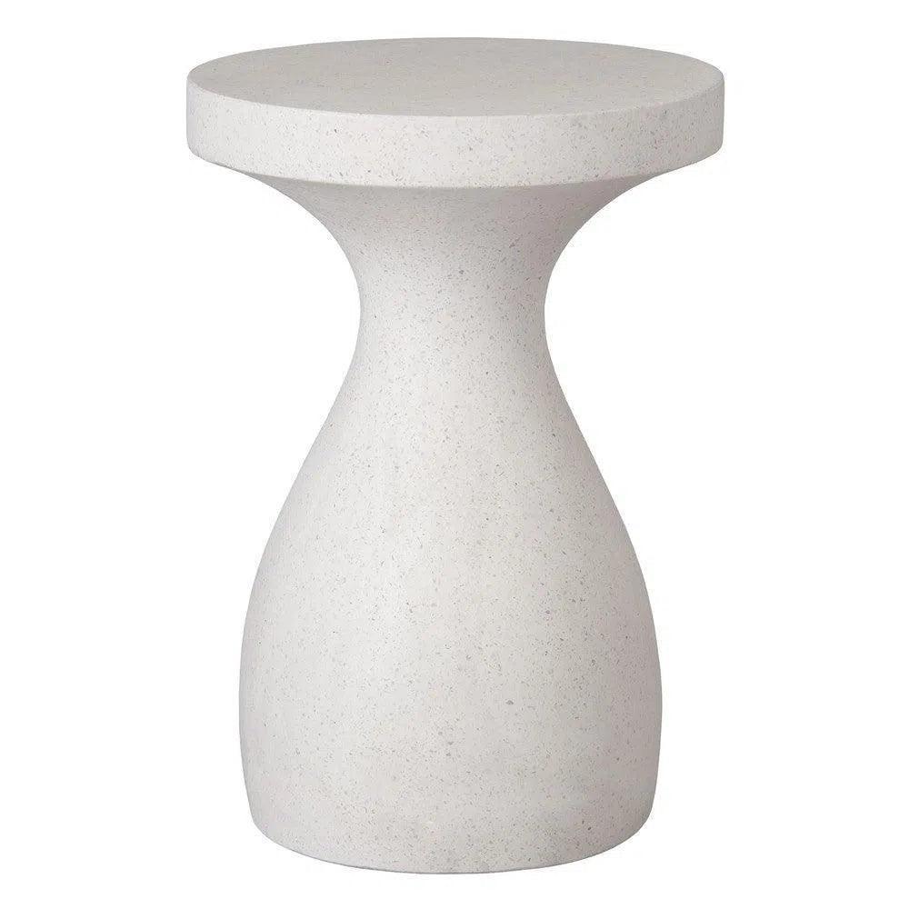 22 in. Caemen Teardrop Terrazzo Outdoor Garden Stool-Garden Stools-Emissary-Terrazzo White-LOOMLAN