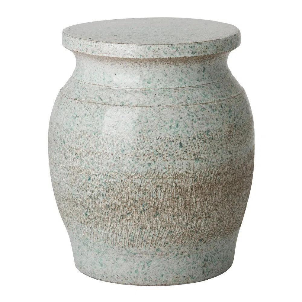 22 in. Koji Ceramic Outdoor Garden Stool-Garden Stools-Emissary-Coastal Splash-LOOMLAN
