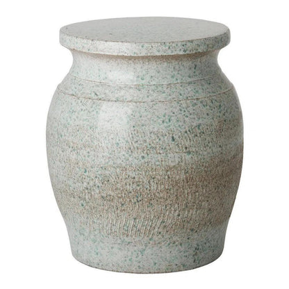 22 in. Koji Ceramic Outdoor Garden Stool-Garden Stools-Emissary-Coastal Splash-LOOMLAN