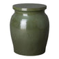22 in. Koji Ceramic Outdoor Garden Stool-Garden Stools-Emissary-Metallic Green-LOOMLAN