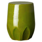 22 in. Large Calyx Ceramic Outdoor Garden Stool-Garden Stools-Emissary-Green-LOOMLAN