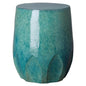 22 in. Large Calyx Ceramic Outdoor Garden Stool-Garden Stools-Emissary-Teal-LOOMLAN