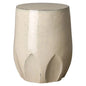 22 in. Large Calyx Ceramic Outdoor Garden Stool-Garden Stools-Emissary-Cream-LOOMLAN