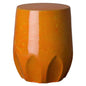 22 in. Large Calyx Ceramic Outdoor Garden Stool-Garden Stools-Emissary-Bright Orange-LOOMLAN