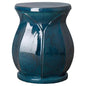 22 in. Large Lotus Ceramic Outdoor Garden Stool-Garden Stools-Emissary-Teal-LOOMLAN