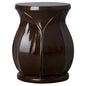 22 in. Large Lotus Ceramic Outdoor Garden Stool-Garden Stools-Emissary-Mocha Pearl-LOOMLAN