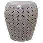 22 in. Lattice Outdoor Decorative Garden Stool-Garden Stools-Emissary-Gray-LOOMLAN