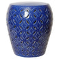 22 in. Lattice Outdoor Decorative Garden Stool-Garden Stools-Emissary-Blue-LOOMLAN
