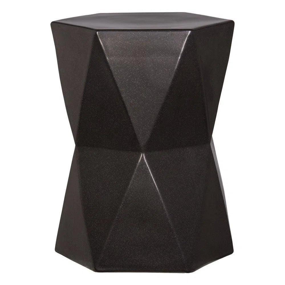 22 in. Matrix Hexagon Outdoor Garden Stool-Garden Stools-Emissary-Gunmetal-LOOMLAN
